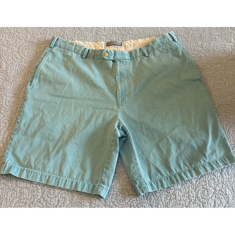Peter Millar Mens Size 40 Winston Washed Twill Shorts Aqua Blue